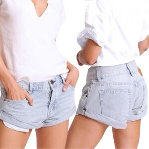 One Teaspoon Low Waist Bandit Shorts Blue Space Size 29